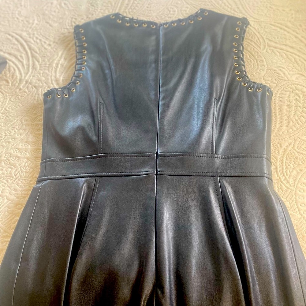 Karl Lagerfeld Black Vegan Leather Dress, size 6 - Picture 2 of 5